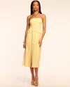 Ramy Brook Blair Strapless Smocked Midi Dress In Yellow