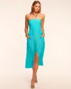 Ramy Brook Blair Strapless Smocked Midi Dress In Blue