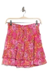 Ramy Brook Blaire Mini Skirt In Bright Raspberry Floral