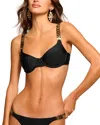 Ramy Brook Blaise Embellished Bikini Top In Black