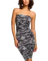 Ramy Brook Bonnie Ruched Strapless Dress In Dove Grey Floral