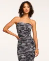Ramy Brook Bonnie Ruched Strapless Dress In Grey Floral