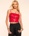 Ramy Brook Braelynn Sequin Tank Top In Flame Sequin