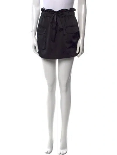 Pre-owned Ramy Brook Braided Accents Mini Skirt In Black
