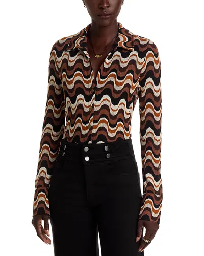 Ramy Brook Brandi Wavy Striped Blouse In Multi