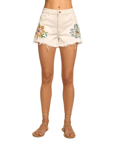 Ramy Brook Bria Embroidered Shorts In Neutral