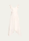 Ramy Brook Bria Smocked Midi Dress In White Springtime