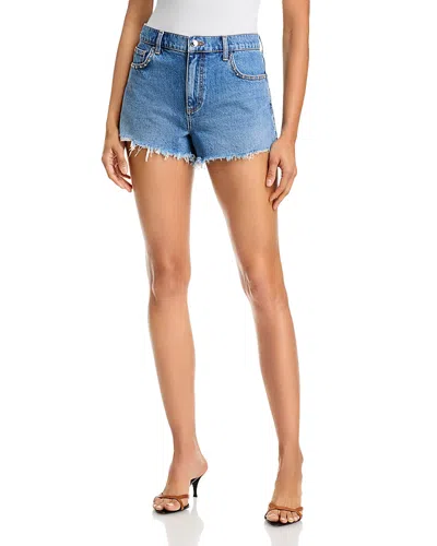 Ramy Brook Bria Studded Denim Shorts In Faded Blue
