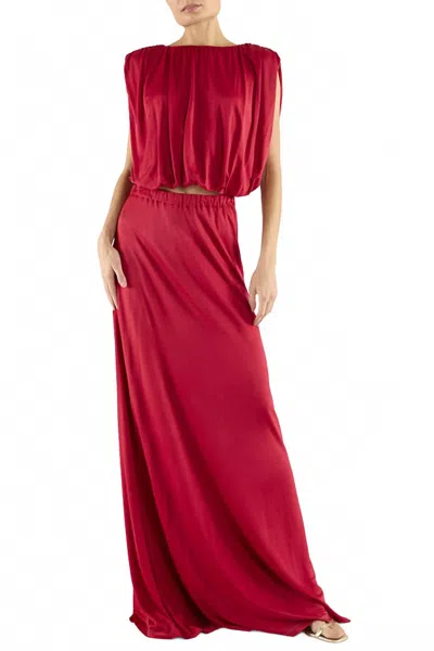 Ramy Brook Brian Jersey Ruched Top In Scarlet Red In Burgundy
