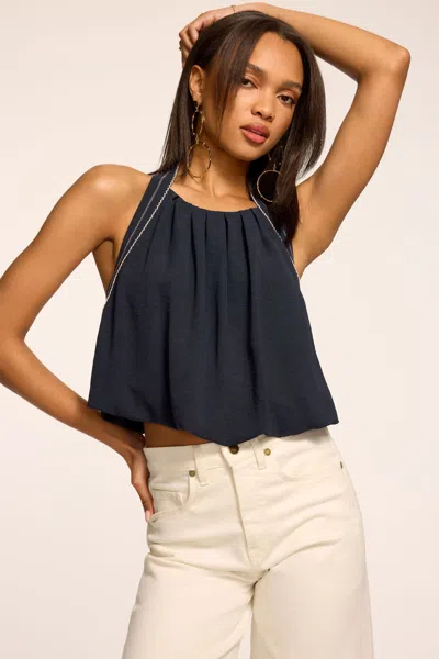 Ramy Brook Briar Embroidered Tank Top In Black