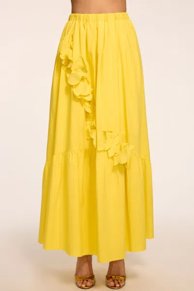 Ramy Brook Bridget Embellished Cotton Midi Skirt In Yellow