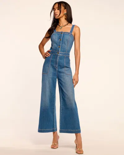 Ramy Brook Brinkley Cropped Sleeveless Denim Jumpsuit In Medium Wash