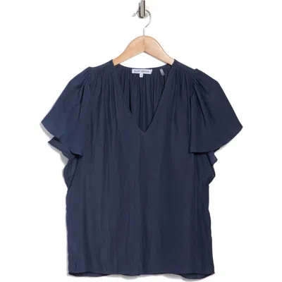 Ramy Brook Bronta Short Sleeve Top In Blue