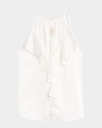 Ramy Brook Bronwyn Ruffle-trim Tank Top In Ivory