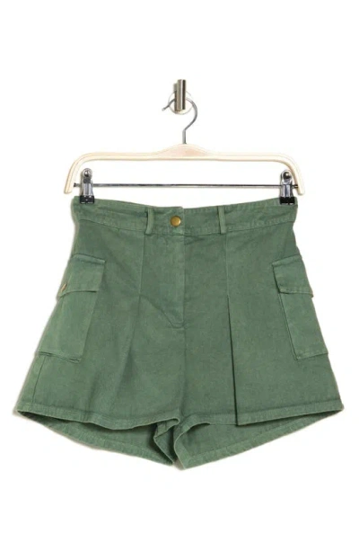 Ramy Brook Brookins Cotton Twill Cargo Shorts In Olive Embellished Canvas