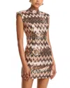 Ramy Brook Caden Sequin Extended Shoulder Mini Dress In Multi