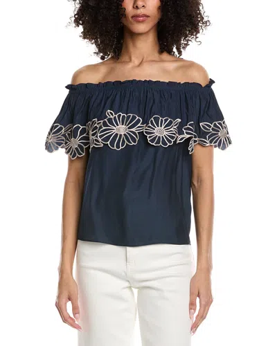 Ramy Brook Cairo Short Sleeve Top In Black