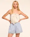 Ramy Brook Callie Embellished Mini Short In Blue Stripe