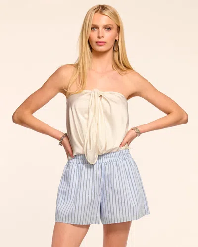 Ramy Brook Callie Embellished Mini Short In Blue Stripe
