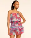 Ramy Brook Calypso Jaliyah Print Strapless Tiered Cover-up Minidress