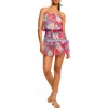 Ramy Brook Calypso Jaliyah Print Strapless Tiered Cover-up Minidress