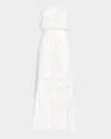 Ramy Brook Cambridge Lace Inset Strapless Dress In White
