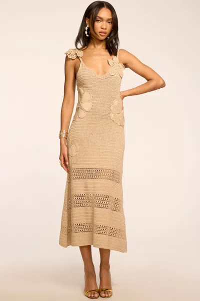 Ramy Brook Camille Floral Crochet Midi Dress In Brown