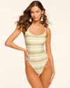Ramy Brook Camille Scoop Neck One Piece Swimsuit In Sandstone Stripe
