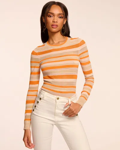 Ramy Brook Capri Long Sleeve Knit Top In Mango Stripe