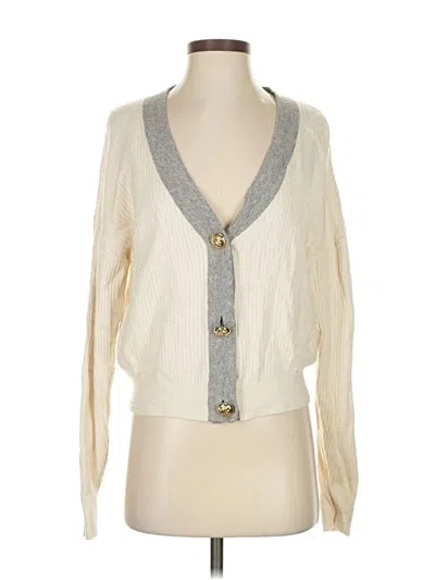 Pre-owned Ramy Brook Cardigan Sweater In White