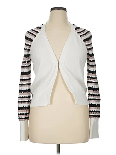 Pre-owned Ramy Brook Cardigan Sweater In White