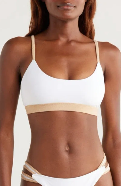 Ramy Brook Cari Metallic Trim Bikini Top