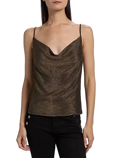 Ramy Brook Carla Tank Top In Gold Knit In Brown
