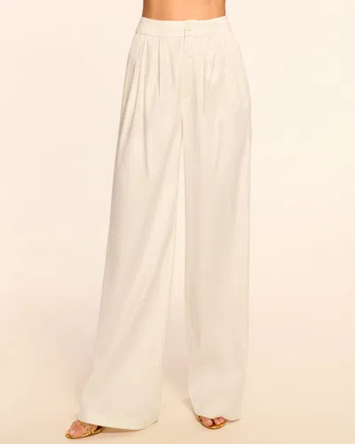 Ramy Brook Carly Pleated Linen Pant In White