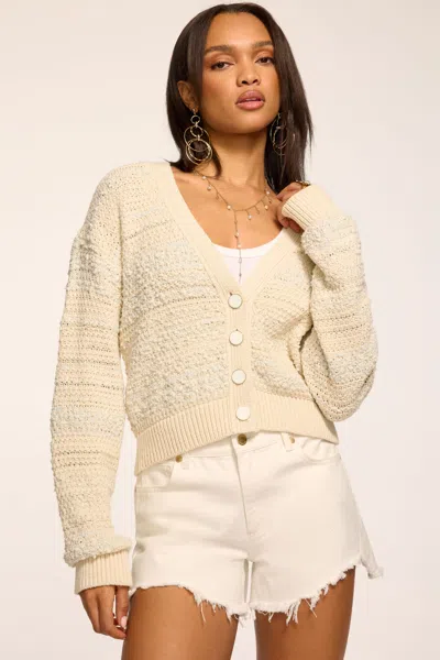 Ramy Brook Carly Textured Knit Cardigan In Neutral