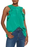 RAMY BROOK CARMI HIGH NECK TANK TOP IN SEA GREEN