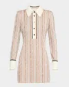 Ramy Brook Carolina Sequin Knit Long Sleeve Mini Dress In Sequin Stripe