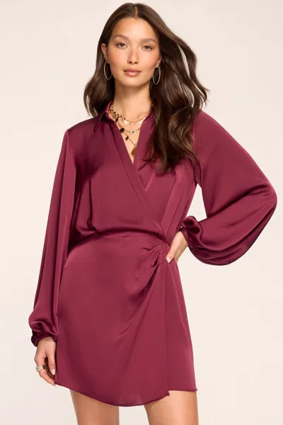 Ramy Brook Carolyn Faux Wrap Mini Dress In Cranberry