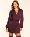 Ramy Brook Carolyn Long Sleeve V-neck Mini Dress In Purple