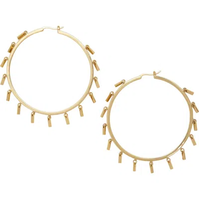 Ramy Brook Bar Jewelry Dangling Bar Hoop Earrings In Gold