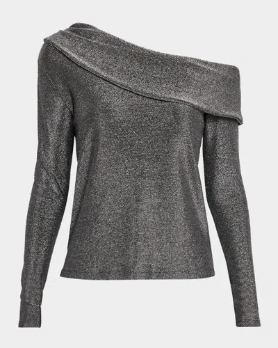 RAMY BROOK CARRIE SPARKLE KNIT OFF-THE-SHOULDER TOP