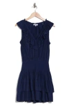 Ramy Brook Carson V-neck Minidress In Spring Navy