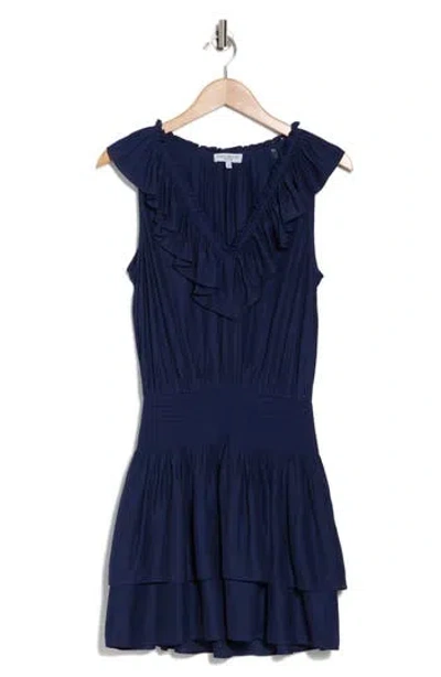 Ramy Brook Carson V-neck Minidress In Spring Navy