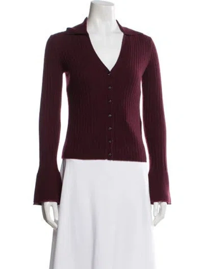 Pre-owned Ramy Brook Cashmere V-neck Sweater In Purple