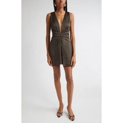 Ramy Brook Cassea Plunge Minidress In Green