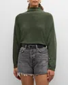Ramy Brook Cassidy Mock Neck Wool Sweater In Dark Sage