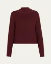 Ramy Brook Cassidy Mock-neck Wool Sweater In Pinot Noir