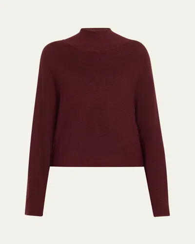 Ramy Brook Cassidy Mock-neck Wool Sweater In Pinot Noir
