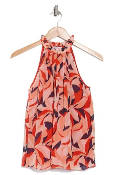 Ramy Brook Cassy Woven Top In Flame Orange Combo