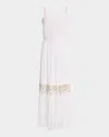 Ramy Brook Catalina Smocked Trim Maxi Sundress In White